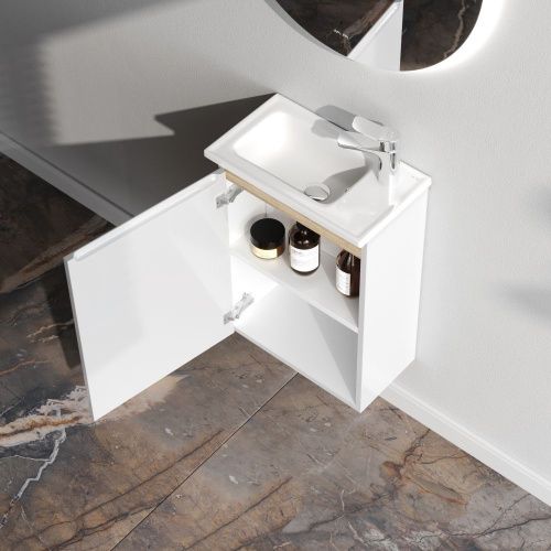 Тумба под раковину Am.Pm X-Joy M85AFHX0451WG 40х20 подвесная цвет белый - фото 4