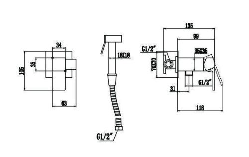 Гигиенический душ со смесителем Savol S-FXQ008C золото - фото 2