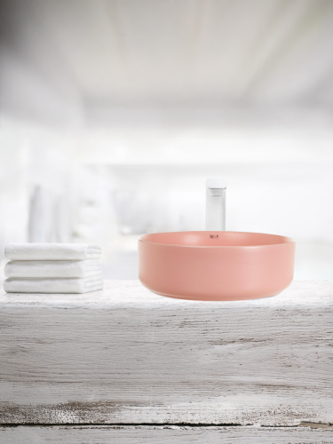 Раковина из сантехнического фаянса WeltWasser WW SK 10000004515 40 см накладная цвет розовый без отверстий под смеситель - фото 3