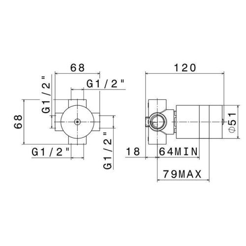 Встраиваемая часть переключателя/запорного вентиля 1/2" Newform 27893.00.000 - фото 2