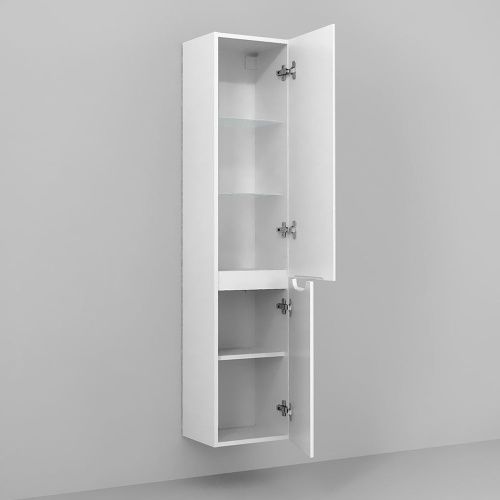 Шкаф-пенал Jorno WOOD Wood.04.150/P/W 30х150 подвесной цвет белый - фото 2