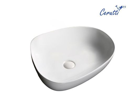 Раковина из сантехнического фарфора Cerutti SPA CR0044C 60х40 накладная цвет белый без отверстий под смеситель - фото 2