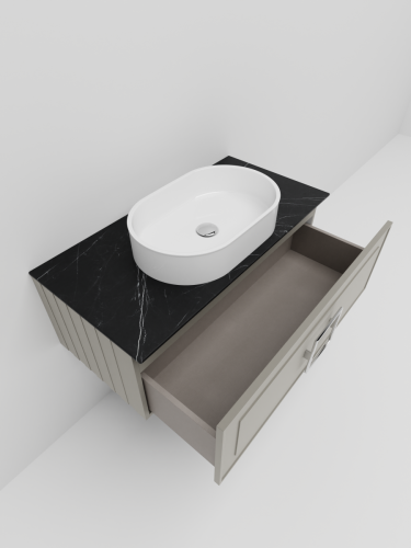 Тумба со столешницей La Fenice CUBO NFNC-01-CUB-C-90-3-GB 90х50 подвесная цвет бежевый - фото 4