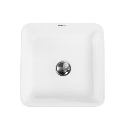 Раковина из сантехнического фаянса BelBagno BB1407 40х40 накладная цвет белый без отверстий под смеситель - фото 2