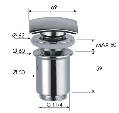 Донный клапан Remer 905SCC114 хром - фото 2
