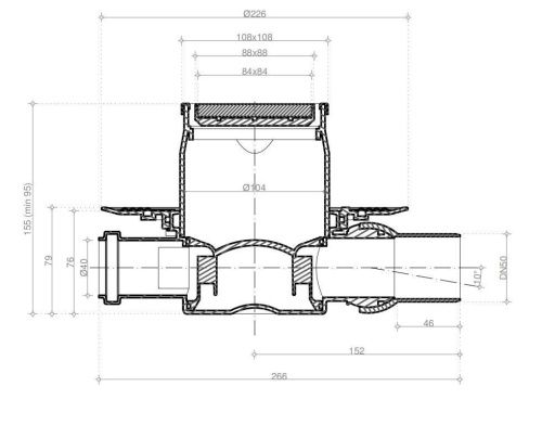 Душевой трап Pestan Confluo Standard Dry 2 Mask 13000068 10х10 - фото 2
