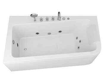 Ванна акриловая Grossman GR-17095-1L 170х95 пристенная асимметричная с ножками