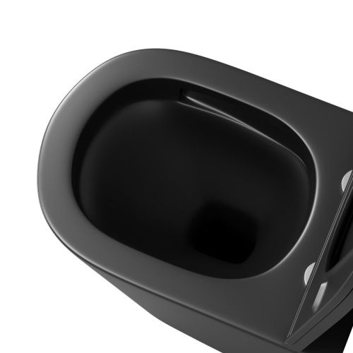 Унитаз подвесной Grossman Торнадо GR-4478BMSQ черный с сиденьем микролифт безободковый смыв торнадо - фото 5