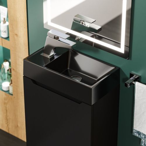 Раковина из искусственного камня Uperwood Classic New 2911021334 40х20 полувстраиваемая цвет черный - фото 2