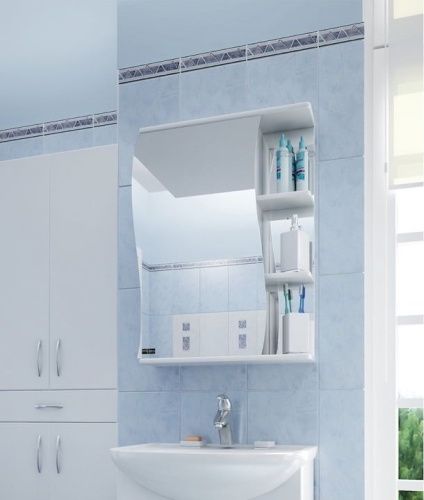 Зеркало-шкаф СанТа Волна 101005 50х70 подвесной цвет белый - фото 2