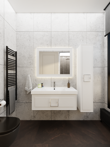 Тумба с раковиной La Fenice CUBO NFNC-01-CUB-B-100-3-100 100х50 подвесная цвет белый - фото 4