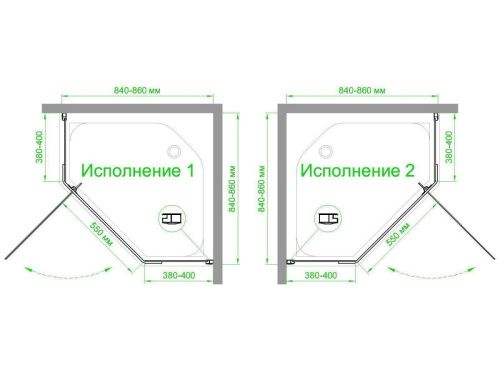 Душевой уголок Royal Bath TR RB85TR-T-BL 85х85 стекло прозрачное профиль черный без поддона - фото 4