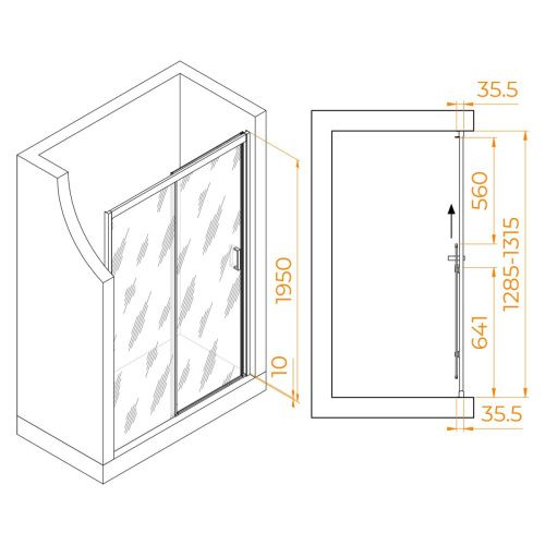 Душевая дверь RGW Passage 350801713-14 130х195 стекло прозрачное профиль черный - фото 5