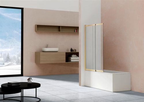 Душевая шторка на ванну Vincea VSB-1E VSB-1E100CLG 100х145 стекло прозрачное профиль золото ориентация универсальная - фото 2