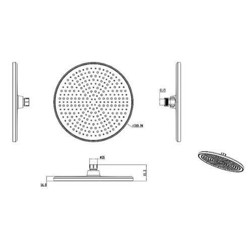 Верхний душ Raglo R451 R451.50.09 серый - фото 3