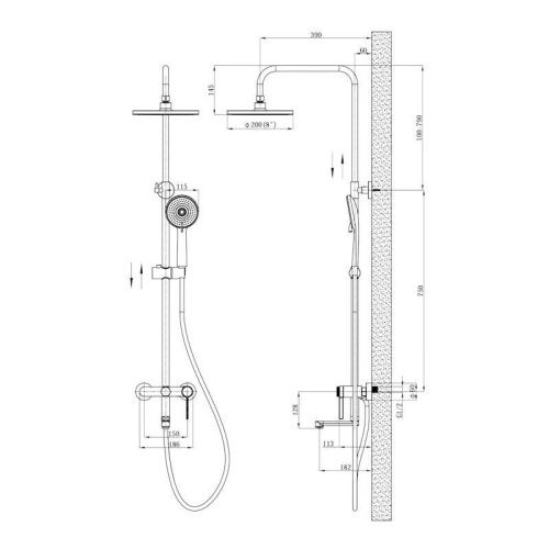 Душевая стойка Esko ST260SCGold настенная цвет золото - фото 3