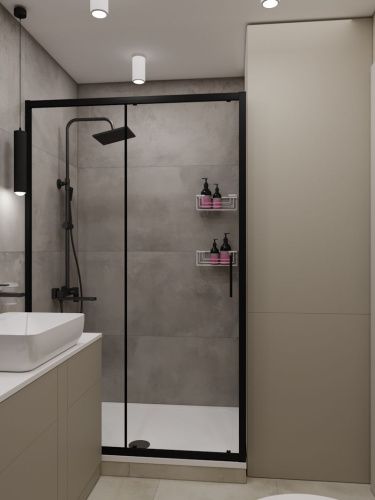 Душевая стойка Knotlor KN-23/GM настенная цвет вороненая сталь - фото 4