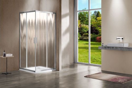 Душевой уголок Vincea Garda VSS-1G800CH 80х80 стекло текстурное профиль хром без поддона - фото 2