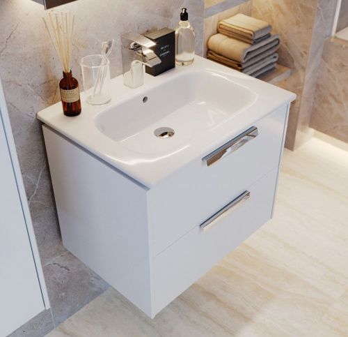 Тумба под раковину Roca Lago 7857295806 60х40 подвесная цвет белый - фото 2