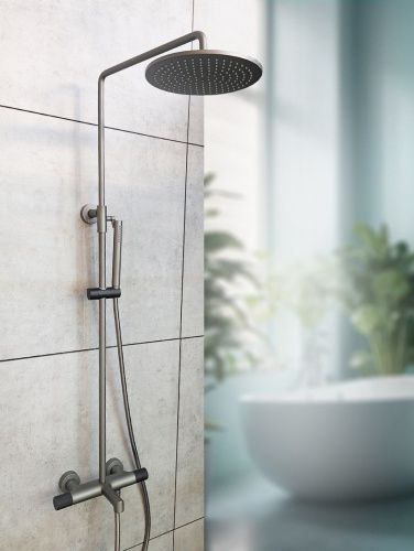 Душевая стойка AltroBagno Intento AltroBagnoIntento030421GrNe настенная цвет черный/серый - фото 2