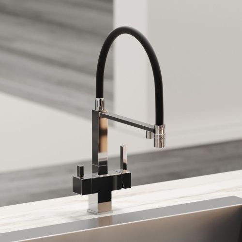 Смеситель для кухни Sancos Moro SC4006CH на мойку черный/хром - фото 2