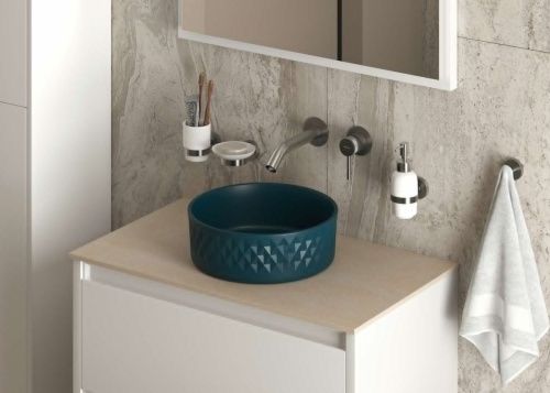 Раковина керамическая Allen Brau Fantasy 4.11033.PT 40х40 накладная цвет зеленый без отверстий под смеситель - фото 2