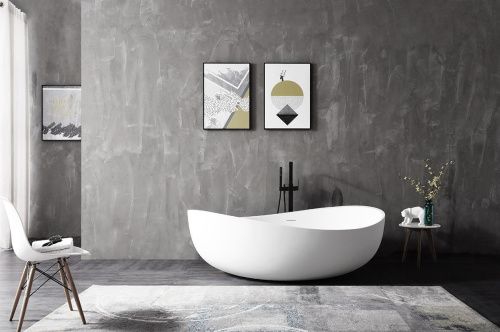 Ванна акриловая Abber AB9239 180х110 отдельностоящая овальная с каркасом - фото 2