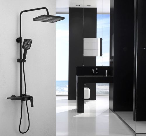 Душевая стойка Belz B572 B24572-7 настенная цвет черный - фото 3