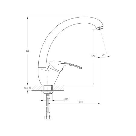 Смеситель для кухни Rush Corsica CO4240-22 на мойку хром