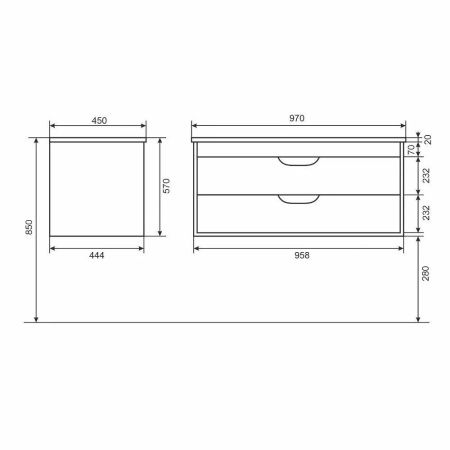 Тумба под раковину Uperwood Modul 2930205254 100х40 подвесная цвет белый