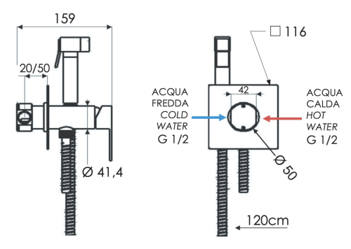 Гигиенический душ со смесителем Remer Q65 хром - фото 2