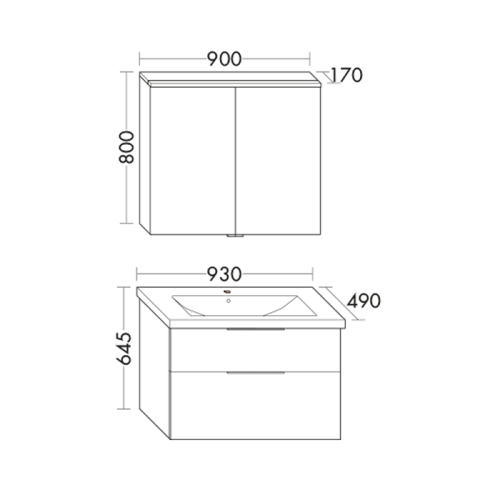 Тумба с раковиной Burgbad Eqio SEYQ093F2012C001*1 90х50 подвесная цвет коричневый - фото 2