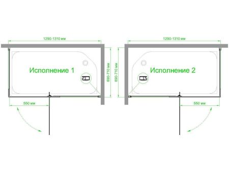 Душевой уголок Royal Bath HPVD RB7130HPVD-T 130х70 стекло прозрачное профиль белый без поддона
