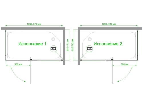 Душевой уголок Royal Bath HPVD RB7130HPVD-C-BL 130х70 стекло матовое профиль черный без поддона - фото 4