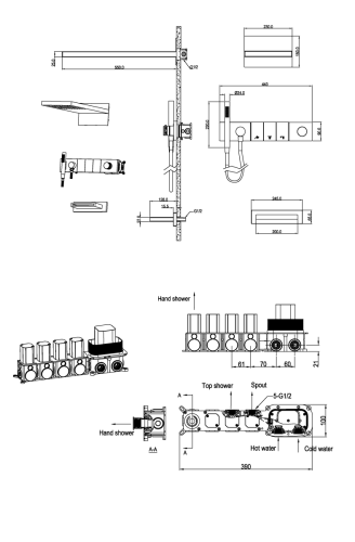 Душевая система Boheme Zodiac 132-2-CB встраиваемая в стену цвет медь - фото 2