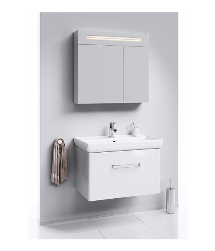 Зеркало-шкаф Aqwella Y Neo.04.08 80х80 подвесной цвет белый - фото 2