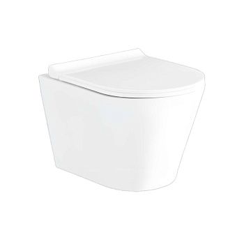 Унитаз подвесной Aquatek АЛЬФА AQ1910-00 белый с сиденьем микролифт безободковый каскадный смыв