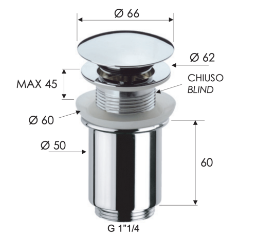 Донный клапан Remer 904CC114XV нержавеющая сталь - фото 2