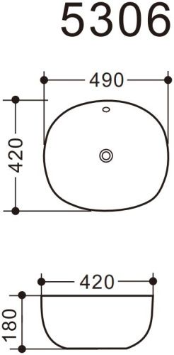 Раковина керамическая Art&Max AM5306-W 50х40 накладная цвет белый - фото 4