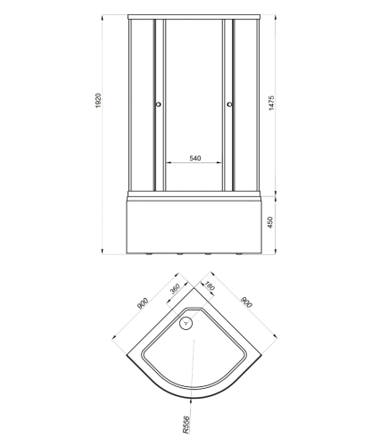 Душевой уголок Тритон Стандарт Щ0000061799 90х90 стекло с рисунком профиль белый с поддоном - фото 3