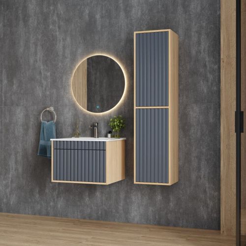 Тумба под раковину Onika Дайлер 106151 60х50 подвесная цвет белый/бежевый - фото 4