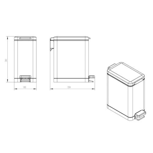 Ведро мусорное Java S-887-10L - фото 3