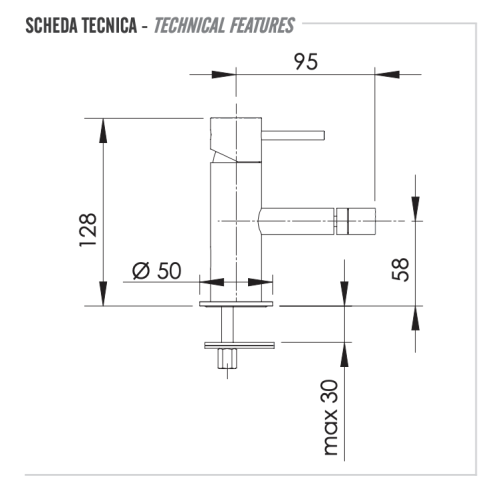 Смеситель Remer X Style X22CFP на биде черный - фото 2