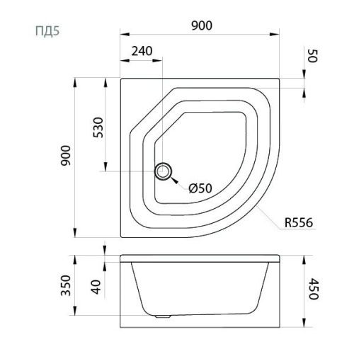 Душевой поддон акриловый Тритон Щ0000014179 90х90 белый с каркасом - фото 4