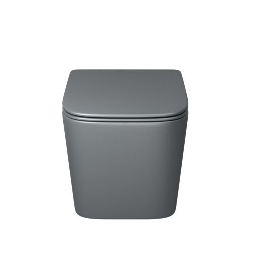 Унитаз подвесной Grossman Торнадо GR-4404GMSQ серый с сиденьем микролифт безободковый смыв торнадо - фото 2