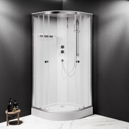 Душевая кабина Am.Pm X-Joy W94C-401-090MT 90х90 четверть круга без крыши ориентация универсальная - фото 3