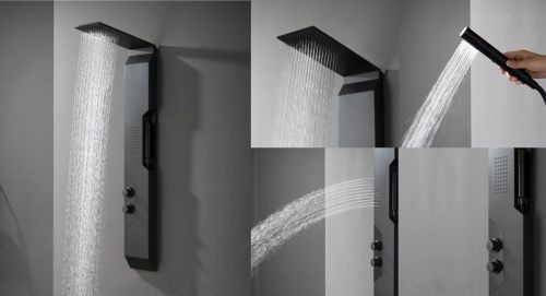 Душевая панель Cerutti SPA CT8987 настенная цвет черный - фото 4