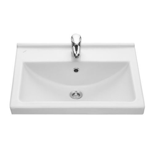 Раковина из сантехнического фарфора Onika Визит 1.3115.3.S00.11B.0 60х40 накладная цвет белый 1 отверстие под смеситель - фото 2