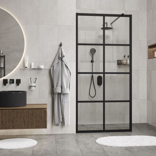 Душевая перегородка Wasserkraft Glan 66W 66W40 120х200 стекло прозрачное профиль черный - фото 2