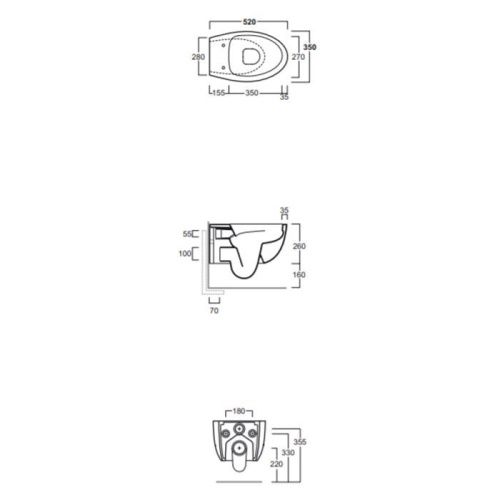 Чаша унитаза подвесная Simas Bormio BR18bi цвет белый без сиденья безободковая душевой смыв - фото 2